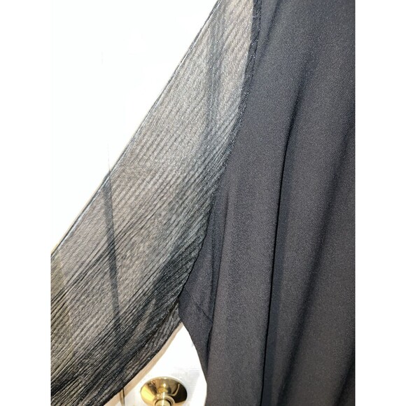 89th Madison Blouse Womens Plus 3X Top Black Sheer Sleeves Shirt Pullover New - Picture 2 of 8